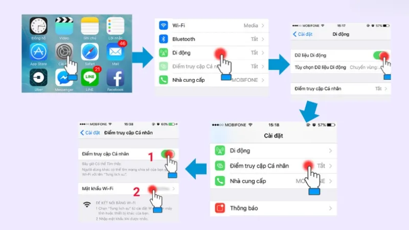 Cách phát WiFi cho ô tô bằng điện thoại iPhone